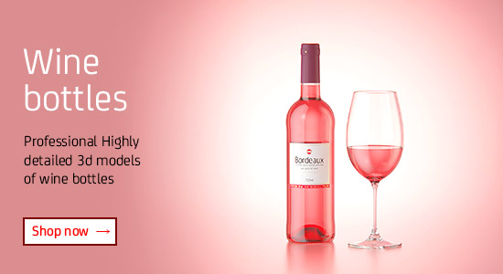 Wine bottles 3D models for Download