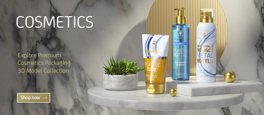 Cosmetics Premium 3D packaging Models for Download