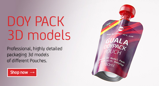 Doy pack and Pouches packaging 3D models for Download