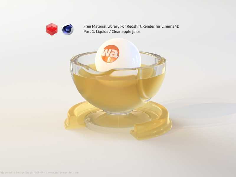 Free Redshift Material Pack/Library for Cinema 4D - Part 1 - Liquids
