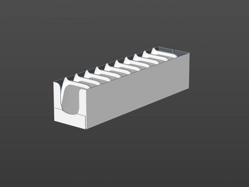 Premium 3D model of cardboard multi-pack packaging for 10x150g aluminum trays of pet food