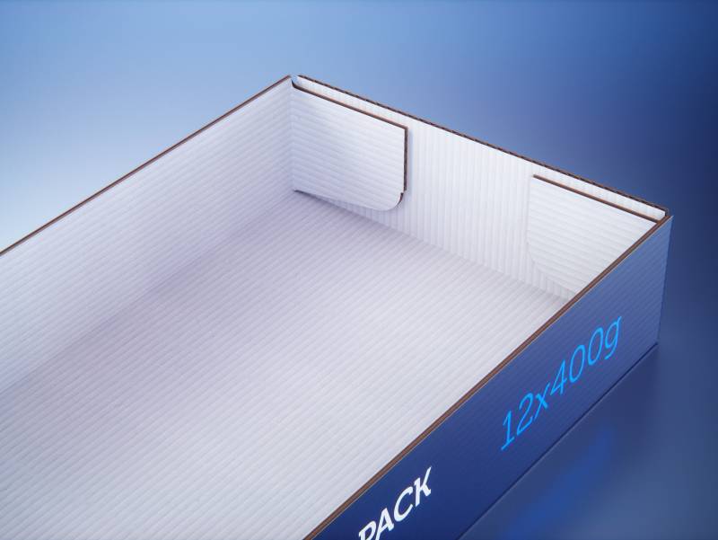 Premium 3D model of cardboard multi-pack packaging for 12x400g metal cans of pet food  