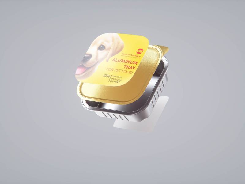 Cardboard multi-pack packaging for 16x100g aluminum trays of pet food premium 3d model