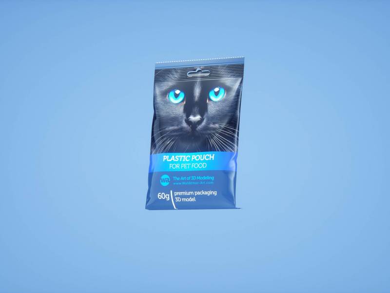 Carton multi-pack tray for 16x60g plastic pouches of pet food premium 3d model
