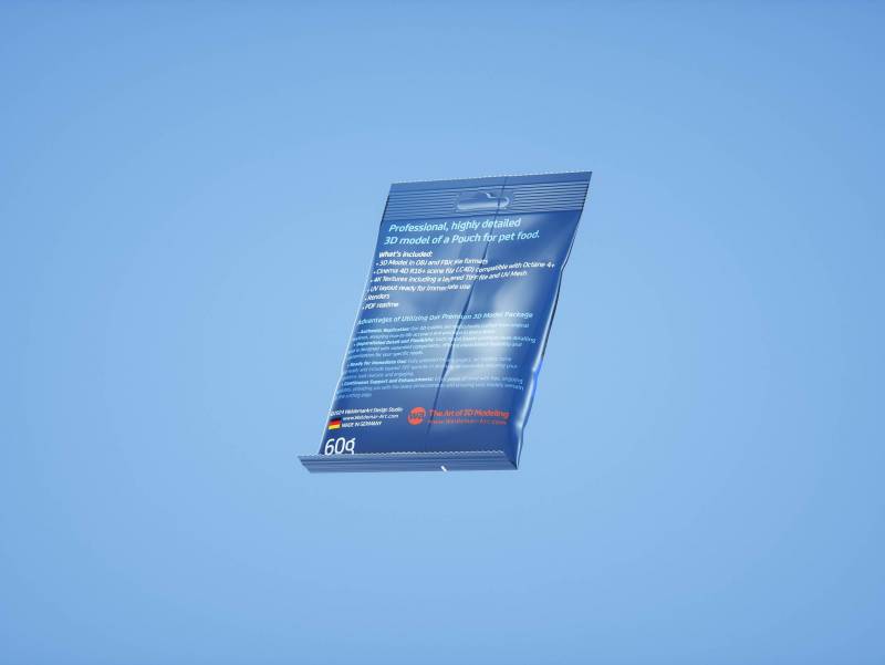 Carton multi-pack tray for 16x60g plastic pouches of pet food premium 3d model