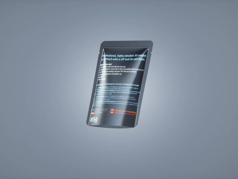 Premium 3D model of carton multi-pack packaging for 16x85g plastic pouches of pet food