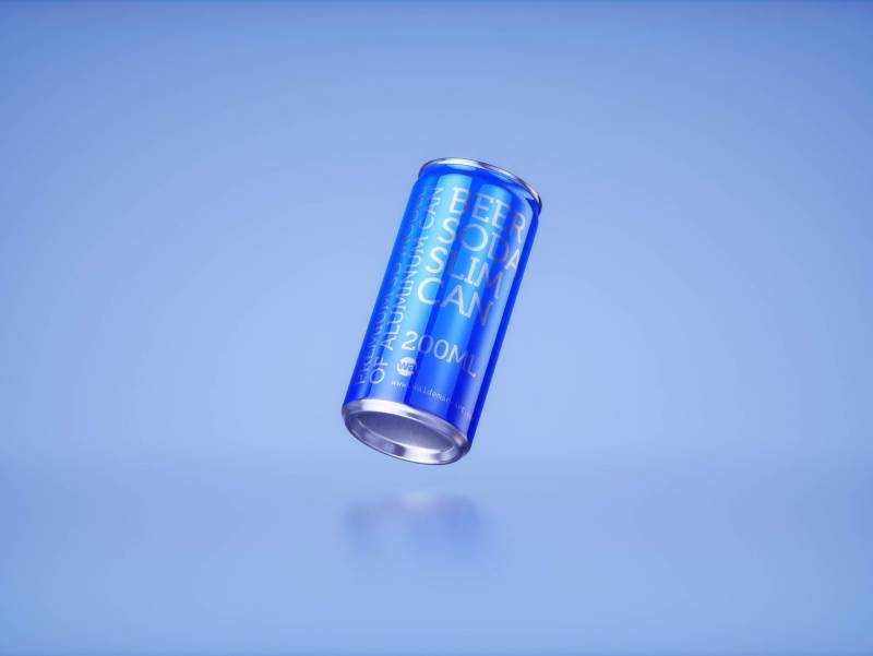 Premium 3D Model of 200ml Slim Soda Can Packaging
