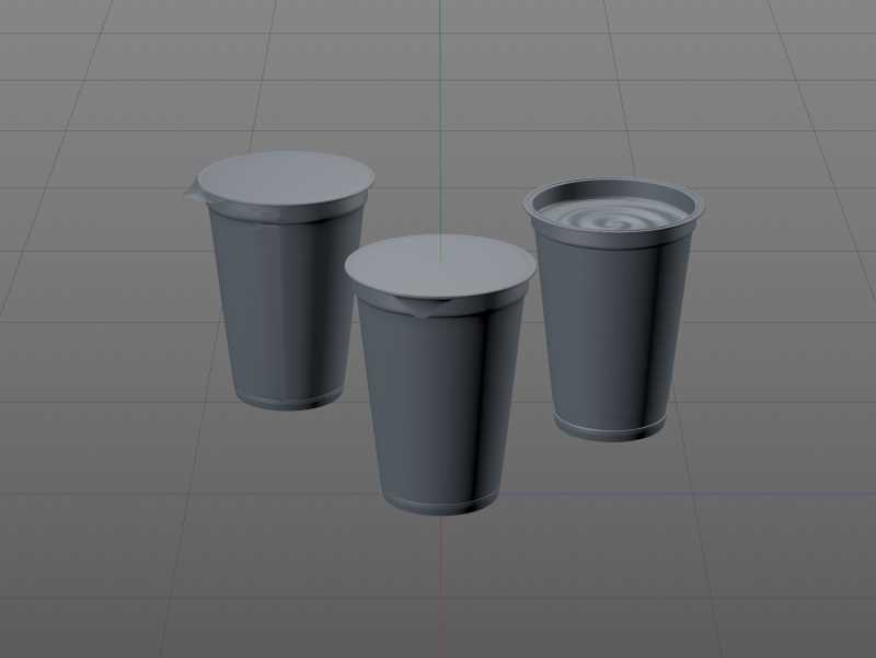 Sour cream premium packaging 3D model 200ml