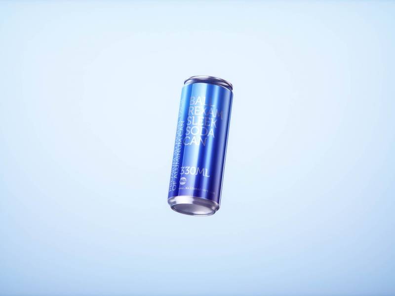 Multipack of 24x330ml Sleek Soda Cans packed in cardboard and wrapped in shrink film premium 3d model