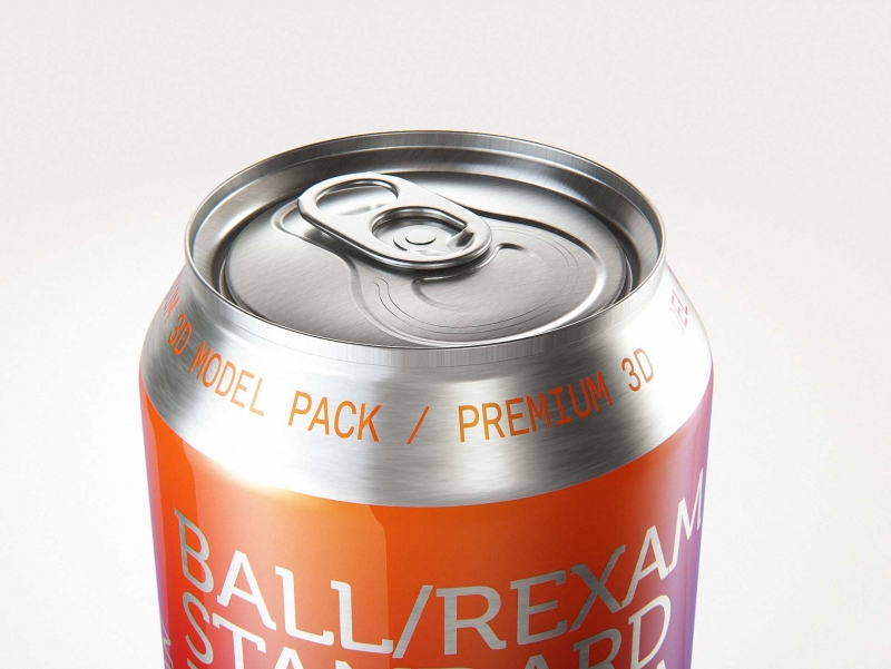 BALL (REXAM) Metal Standard Beer/Soda Can 350/355ml packaging 3D model