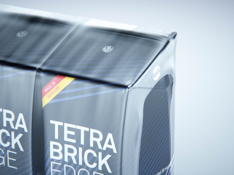 Premium 3D Model of 3x200ml Tetra Brik Edge Cartons in Shrink Film Wrap