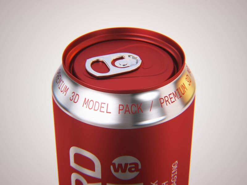 Premium packaging 3D Model of 4x500ml Standard Beer/Soda Cans in Shrink Film Wrap