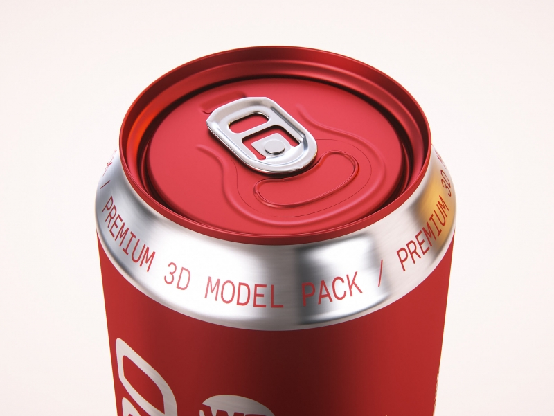 Premium packaging 3D Model of 4x568ml Standard Beer/Soda Cans in Shrink Film Wrap