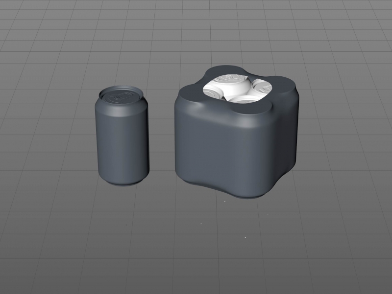 Premium packaging 3D Model of 4x330ml Standard Beer/Soda Cans in Shrink Film Wrap