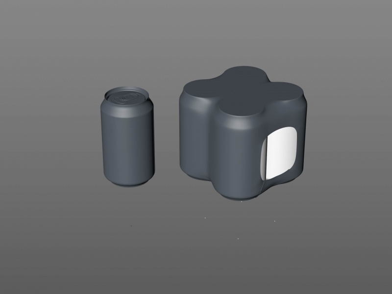 Premium packaging 3D Model of 4x330ml Standard Beer/Soda Cans in Smooth Shrink Film Wrap