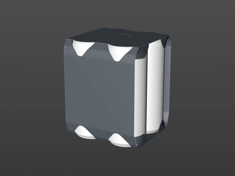 Premium Packaging 3D Model of carton box for 4x330ml Sleek Soda Can