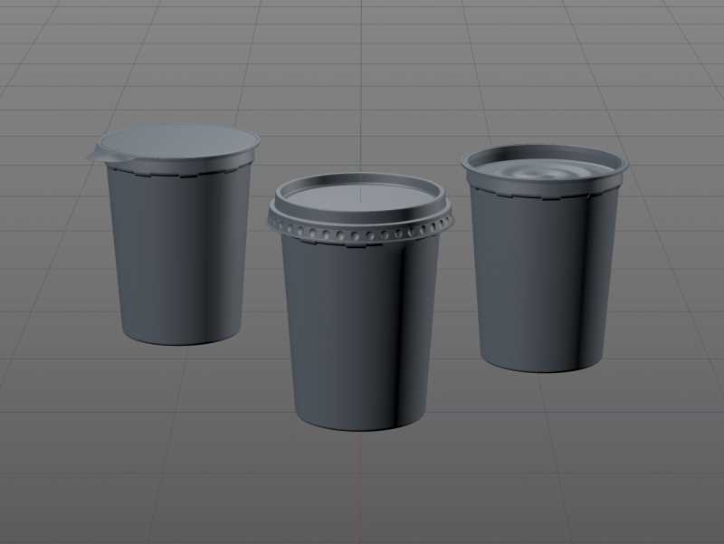 Yoghurt Plastic Cup 500ml Professional packaging 3D model