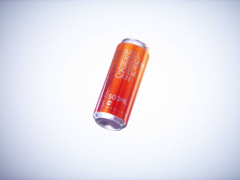 BALL (REXAM) Metal Standard Beer/Soda Can 500ml packaging 3D model with water condensation and frost