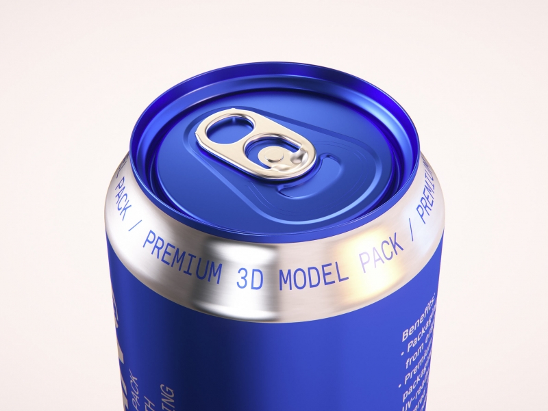 Premium packaging 3D Model of 4x473ml Standard Soda Cans in Shrink Film Wrap