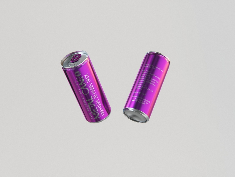 Premium 3D Model of 6x250ml Slim Soda Cans in Shrink Film Wrap