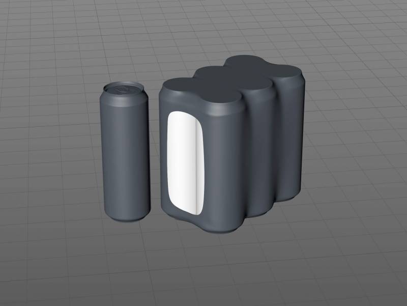 Premium packaging 3D Model of 6x568ml Standard Beer/Soda Cans in Shrink Film Wrap