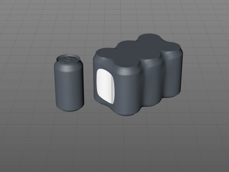 Premium packaging 3D Model of 6x350ml/355ml Standard Beer/Soda Cans in Smooth Shrink Film Wrap