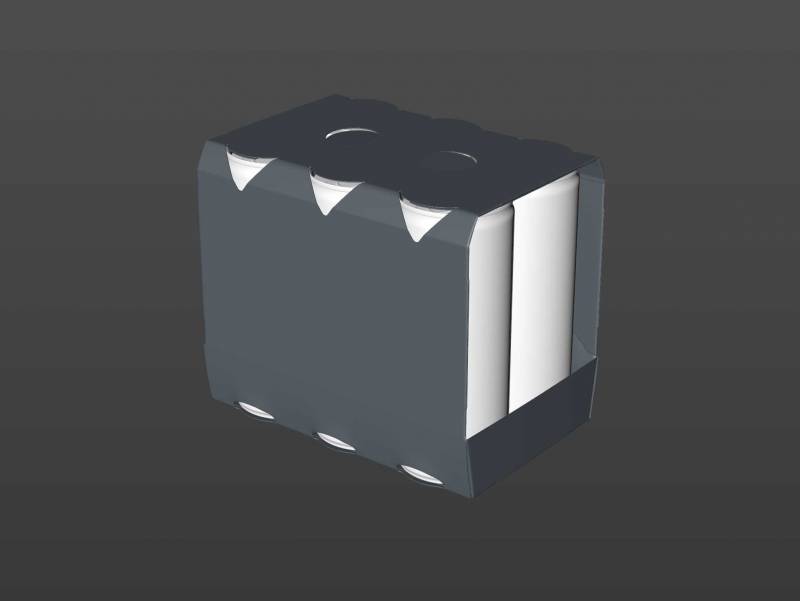 Premium Packaging 3D Model of carton box for 6x250ml Slim Soda Can