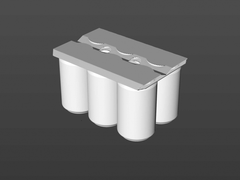 Premium Packaging 3D Model of cardboard holder for 6x330/355ml Standard Soda/Beer Can
