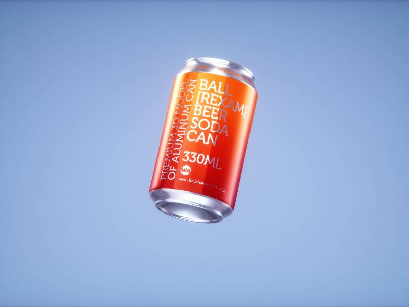 Shrink Film Multi-Pack Packaging for 6x330ml Standard Beer Cans Premium 3D model