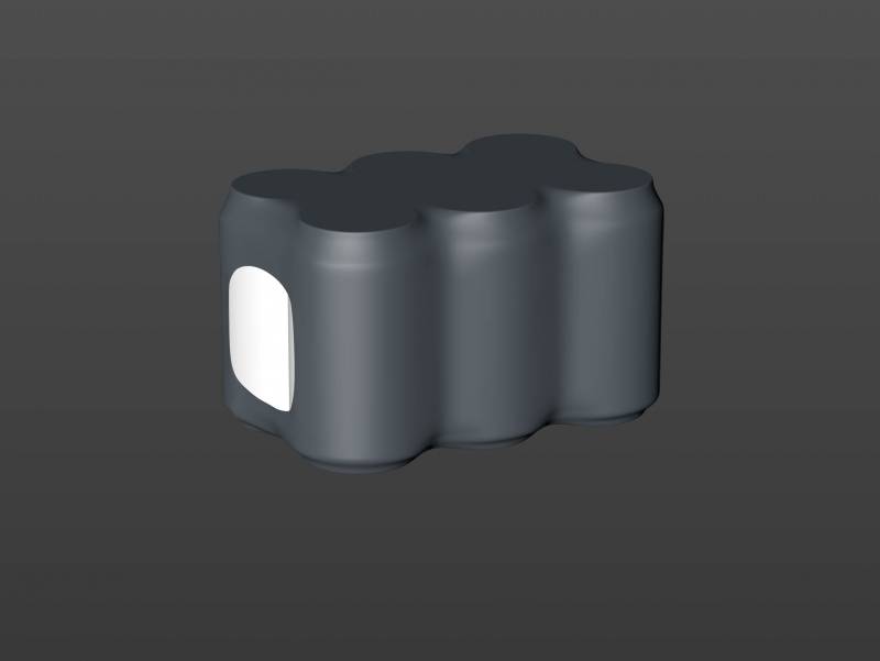 Shrink Film Multi-Pack Packaging for 6x330ml Standard Beer Cans Premium 3D model