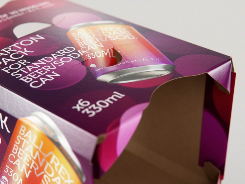 Premium Packaging 3D Model of carton package for 6x330ml Standard Beer/Soda Can