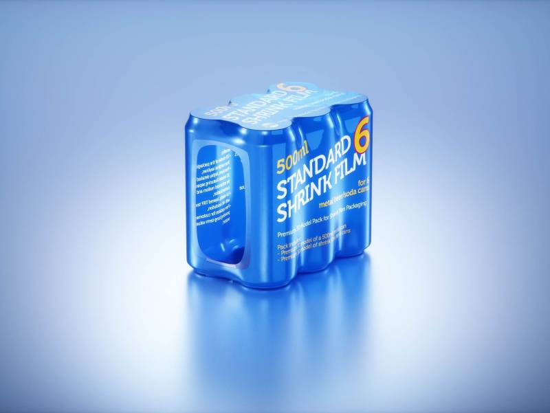 Shrink Film Multi-Pack Packaging for 6x500ml Standard Beer Cans Premium 3D model