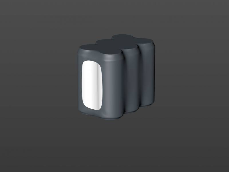 Shrink Film Multi-Pack Packaging for 6x500ml Standard Beer Cans Premium 3D model