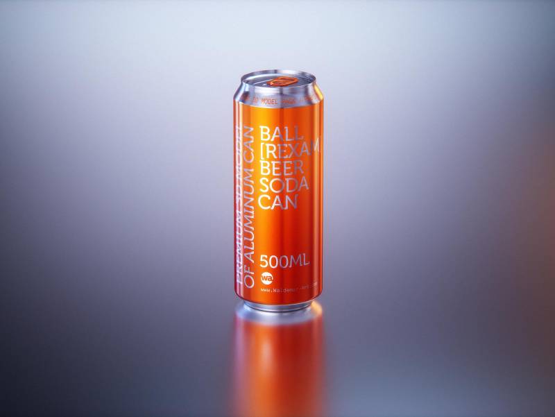 Premium Packaging 3D Model of Carton Cluster-Pack  for 6x500ml Standard Soda/Beer Can