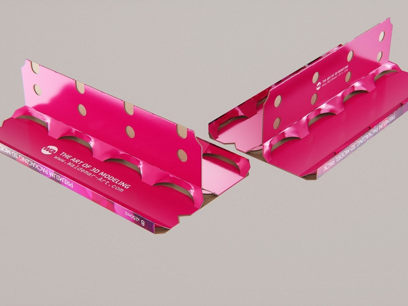 8x250ml Slim Soda Can Carton Pack 3D model