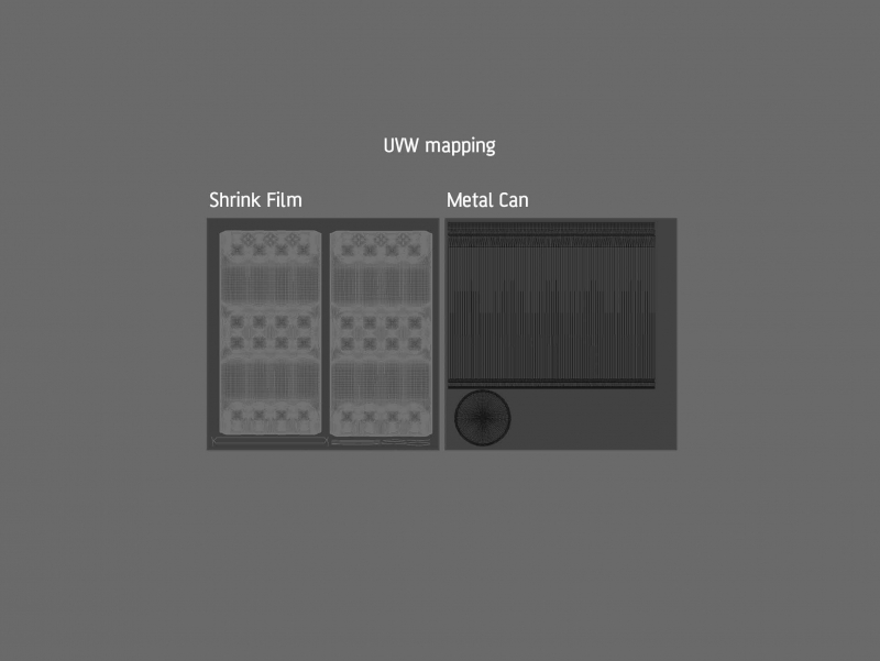 Premium packaging 3D Model of 8x500ml Standard Beer/Soda Cans in Shrink Film Wrap