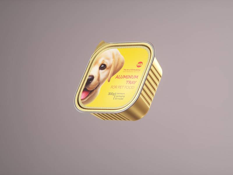 Premium 3D model of cardboard multi-pack packaging for 9x300g aluminum trays of pet food