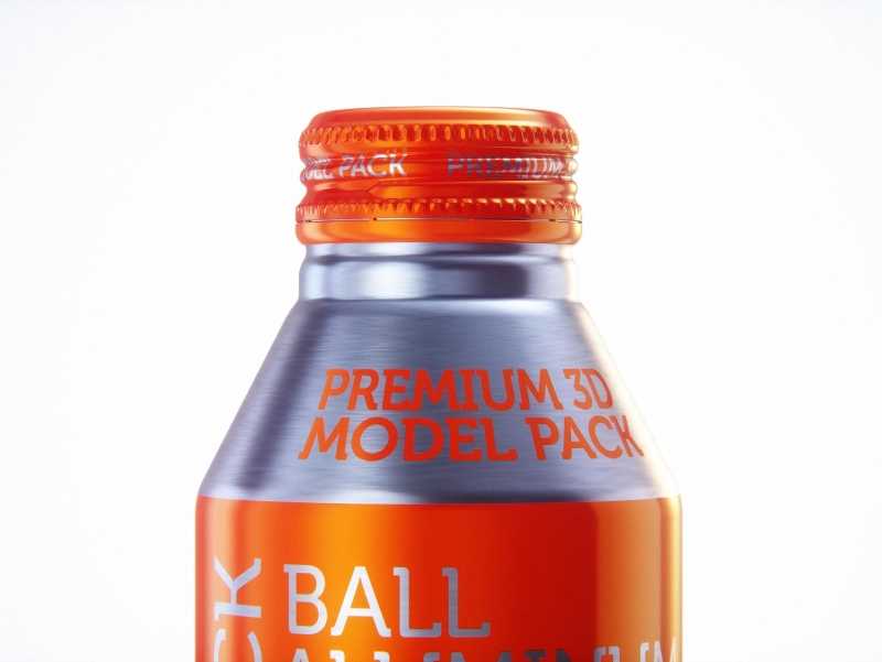 Alumi-tek (Alumitek) Aluminum Bottle packaging 3d model 16oz-473ml