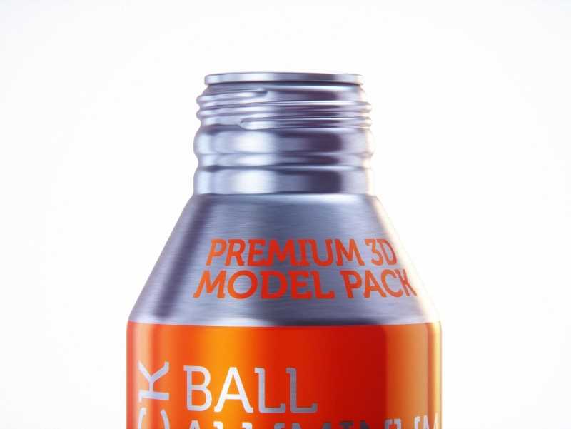 Alumi-tek (Alumitek) Aluminum Bottle packaging 3d model 16oz-473ml