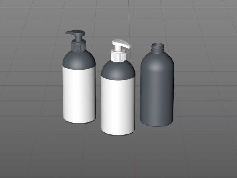 Anticeptic Gel Plastic Bottle 500ml (rounded egdes) packaging 3D model