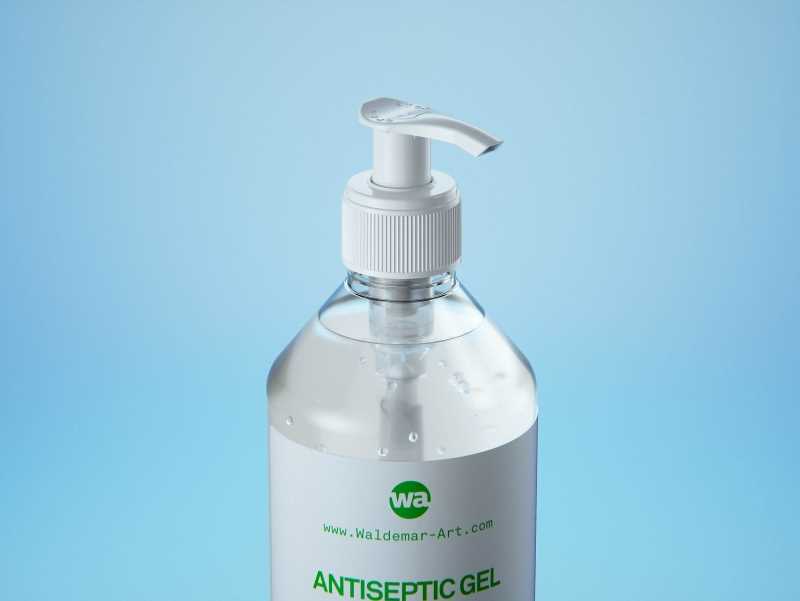 Anticeptic Gel Plastic Bottle 500ml (sharp egdes) packaging 3D model