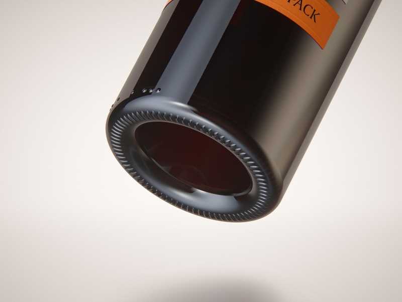 3D model of the Merlot Wine Standard Bottle 750ml with cork and glass of wine