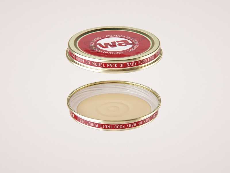 Baby Food Glass Jar 3D model 160g