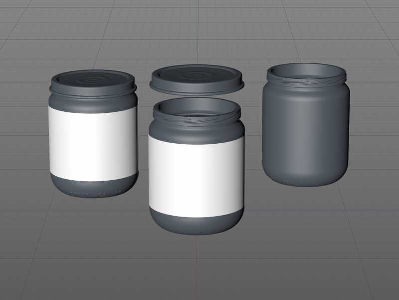 Baby Food Glass Jar 3D model 160g
