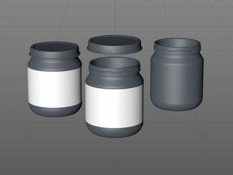 Packaging 3D model of Baby Food Glass Jar 200g