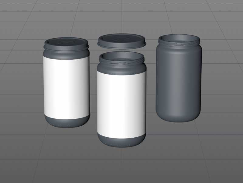 Baby Food Fruit Puree Glass Jar 3D model 250g