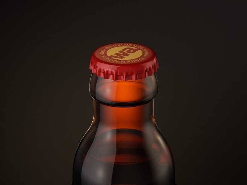 STEINIE Beer Glass Bottle 330ml with crown cork and labels packaging 3d model pak