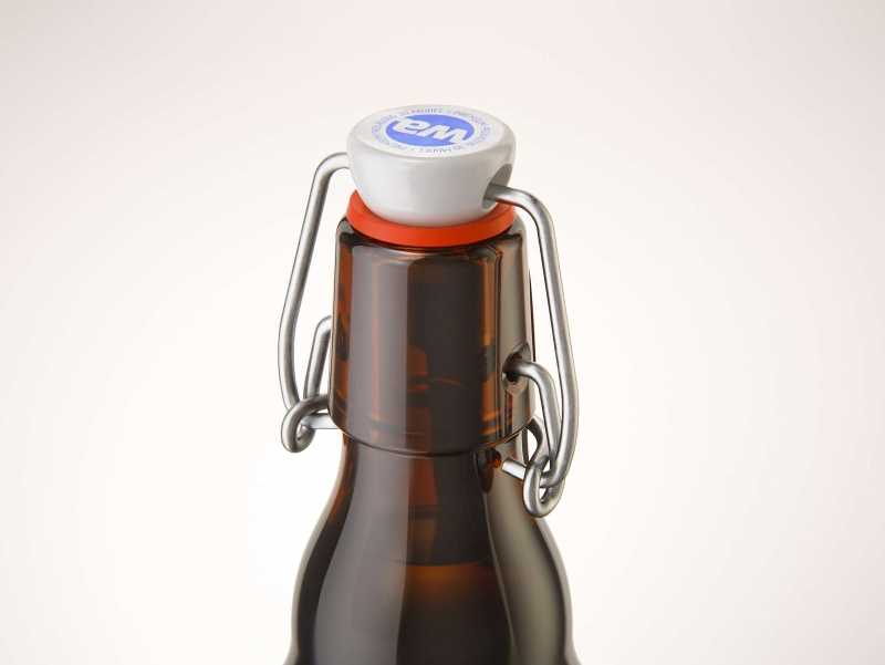 Beer glass bottle 330ml 3d model with Swing Top closure