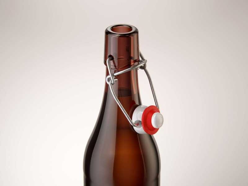 Beer glass bottle 500ml 3d model with Swing Top closure
