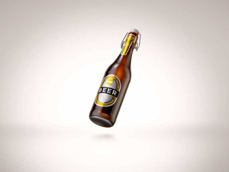 Beer glass bottle 500ml 3d model with Swing Top closure